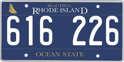 RI license plate 616226