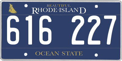 RI license plate 616227
