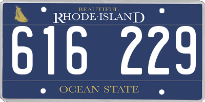 RI license plate 616229