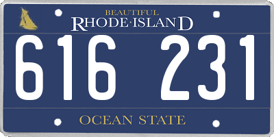 RI license plate 616231