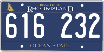 RI license plate 616232