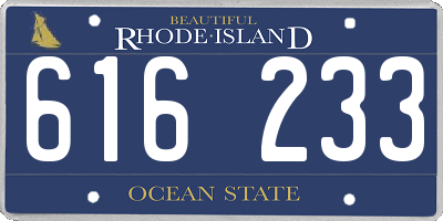 RI license plate 616233