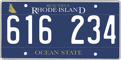 RI license plate 616234