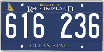 RI license plate 616236
