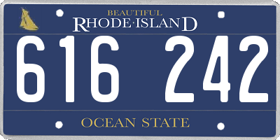 RI license plate 616242
