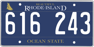 RI license plate 616243