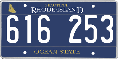 RI license plate 616253