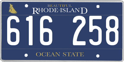 RI license plate 616258