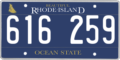 RI license plate 616259