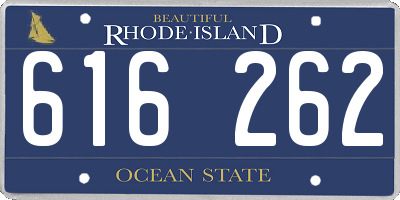 RI license plate 616262