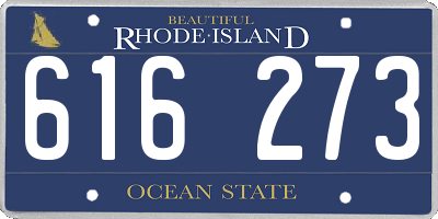 RI license plate 616273
