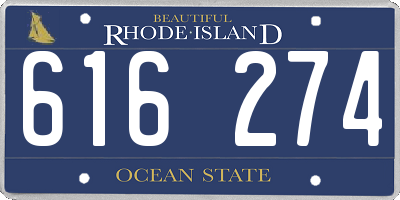 RI license plate 616274