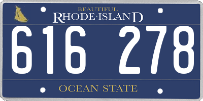 RI license plate 616278