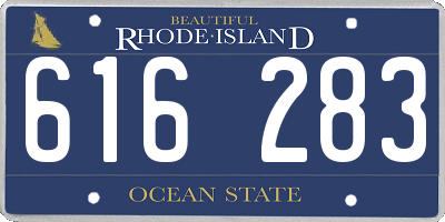 RI license plate 616283