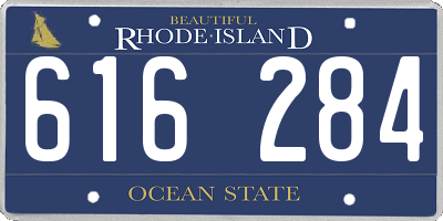 RI license plate 616284