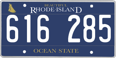RI license plate 616285
