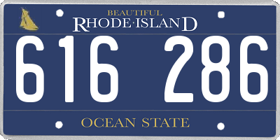 RI license plate 616286