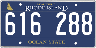 RI license plate 616288