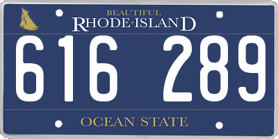 RI license plate 616289