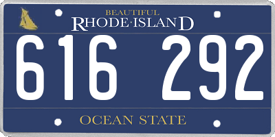 RI license plate 616292