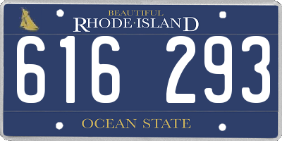 RI license plate 616293