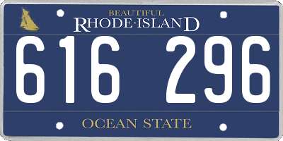 RI license plate 616296