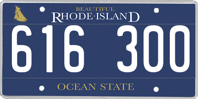 RI license plate 616300