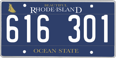 RI license plate 616301