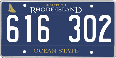 RI license plate 616302