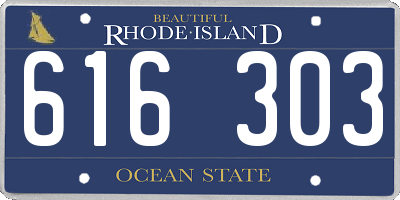 RI license plate 616303