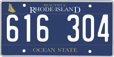 RI license plate 616304