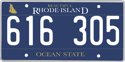 RI license plate 616305