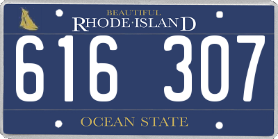 RI license plate 616307