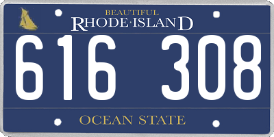 RI license plate 616308