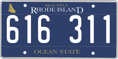 RI license plate 616311