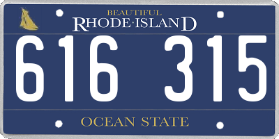 RI license plate 616315