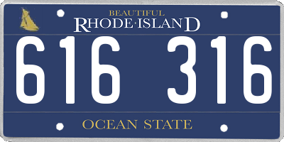 RI license plate 616316