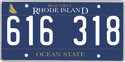 RI license plate 616318