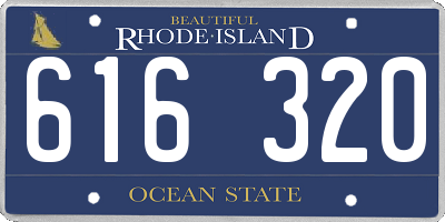 RI license plate 616320