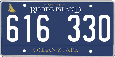 RI license plate 616330