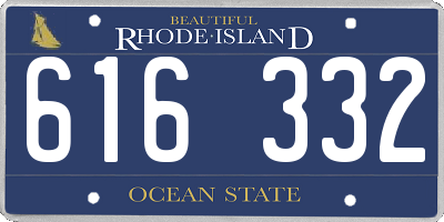 RI license plate 616332