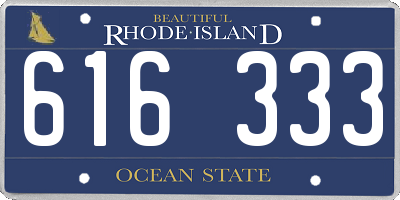 RI license plate 616333
