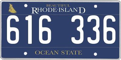 RI license plate 616336