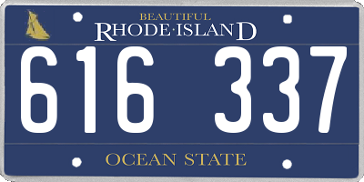 RI license plate 616337