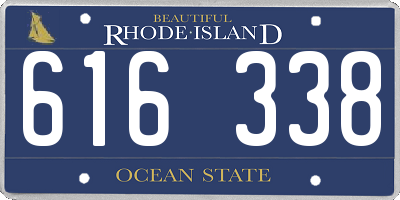 RI license plate 616338