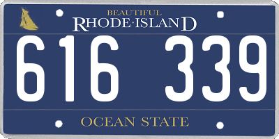 RI license plate 616339