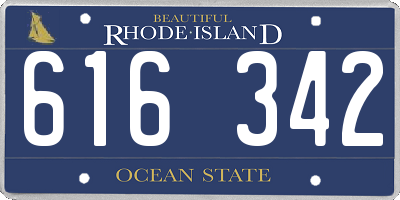 RI license plate 616342