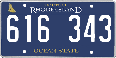 RI license plate 616343