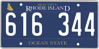 RI license plate 616344