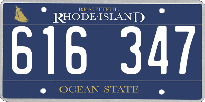 RI license plate 616347
